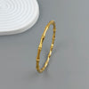 316L Stainless Steel Gold Plated Bamboo Joint Hinged Bangle Cutout C Shape Bracelet Nature Minimal Jewelry For Women - Image 5
