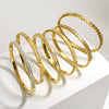 316L Stainless Steel Bangle Bracelet with Cubic Zirconia Details in Gold-Tone - Image 5