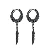 Vintage Feather Irregular Gothic Stainless Steel Titanium Piercing Hanging Dangle Drop Women's Earrings Man Valentine Day Gift - Image 3