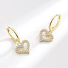 Round&Square Zircon Pendant Hoop Earrings Silver Rhinestones Drop Women Gift Jewelry Eardrop - Image 3