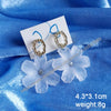 White Women's Dangle Earrings Blooming Flower Acrylic Enamel Butterfly Imitation Pearl Heart Hanging Earrings Elegant Brinc - Image 15