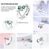 Clover Adjustable Ring Silver Rotating Cherry Blossom Flower Open Rings For Women Wedding Jewelry Gift - Image 2