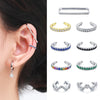 1 Piece Rainbow Ear Clips Silver Unique Tiny Cuff Earrings For Women Girl Jewelry Accessories - Image 1