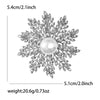 Christmas Classic Rhinestone Snowflake Brooches for Women Pearl Ice Crystal Pins Office Party Friend Year Gifts Accessories - Image 12