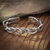Vintage Mens Jewellery Woven Twist Texture Bracelet Bangles for Women Men Thai Silver Statement Bracelet Punk Party Jewelry Gift - Image 2