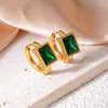 316L Stainless Steel Heart Water Drop Square Zircon Hoop Earrings For Women Men Personality Design Jewelry Gifts - Image 8