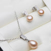 Freshwater Pearl Necklace and Earrings Set Woman, Silver Pearl Jewelry Set Mother's Day Gift White - Image 7