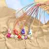 Colorful Boho Ceramic Fish Pendant Necklace for Women, Adjustable Woven Rope Choker Beaded Necklace, Summer Beach Party Jewelry - Image 3