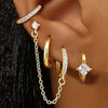 4PC Chain Huggie Earring Set For Women Flower Tragus Hoop Earrings Bulk Cartilage Piercing Helix Jewelry Lobe Earing Lot - Image 16