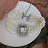 2 Pcs Rhinestones Square Leaf Multi-layer Necklaces Europe American Exaggerated Chokers Necklaces Collarbone Jewelry Sets K - Image 3