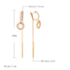 Long Tassel Drop Earrings with Clear Stone Details in Rose Gold-Tone - Image 8