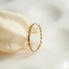 Chic Stackable Thin Twisted Overlapping Curve Stainless Steel Rings Vintage Plaid Layering Statement Jewelry - Image 5