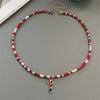 Christmas Necklaces for Women Girls Handmade Rice Beads X'mas Tree Santa Claus Snowman Gift Necklace Pendant Year Jewelry - Image 10