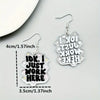 Transparent Acrylic I ok,I Just Work Here Letter Dangle Earrings for Women Niche Design Earring Party Jewelry Gifts - Image 5