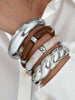Four-Piece Resin and Acrylic Bangle Set in Multicolor and Gold-Tone or Silver-Tone Styles - Image 10