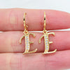 Gold Color Clear Zircon CZ Name Alphabet Initial Letter Dangle Earrings for Women - Image 18