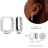 Silver Women Hoop Earrings Gifts For Girl U Rhombic Shape Geometric Lines Zircon Earring - Image 18