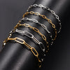 2.5/2.7/4mm Width Paperclip Link Chain bracelet Stainless Steel Gold Color Long Chain Punk For Women Men Jewelry Gift - Image 1