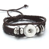 Leather 18MM Snap Button Bracelet Bangle Handmade Braided Leather Snap Bracelets for Women Men Buttons Jewelry - Image 17