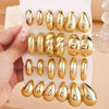 6 24pcs Selling Large Water Drop Tear Drop Dangle Large C shaped Twist Wide C Hoop Earrings Set Women Daily Ver - Image 1