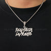 Ulj Men Women Hip Hop realhasta lamuerte Letter Pendant Necklace 12MM Cuban chain Iced out Bling Hiphop Charm Jewelry - Image 9