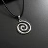 Spiral Pendant Necklace with Leather Cord in Round or Square Shapes - Image 16
