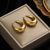 316L Stainless Steel Gold Color Twist Hoop Earrings For Women Holiday Gift Ear Buckle Jewelry - Image 13