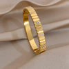 Vintage Gold Plated Stainless Steel Cuff Bangle for Women Stone Twisted Wrap Wristband Bracelets Party Jewelry - Image 7