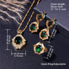 Golden Plated Copper Jewelry Set with zirconia Elegant Bracelet Pendant Necklace, Earrings Christmas gifts - Image 4