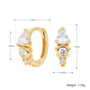 Silver Bohemian Teardrop Zircon Huggies Hoop Earrings for Women Geometric French Jewelry Ear Buckle - Image 2