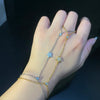 Elegant Five-pointed Star Pendant Link Chain Ring Bracelets for Women Paved Cubic Zircon Gold Platinum Color Jewelry - Image 2