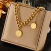 Meyrroyu 316L Stainless Steel Hip Hop PunkVintage Multilayer Coin Pendant Necklace For Women Double Layer Chain Necklace Jewelry - Image 6