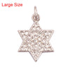 Cute Colourful Star Snowflake Sun FLowers Gold Charm Pendant, Cubic Zirconia CZ Paved,Jewelry Necklace Accessories - Image 21