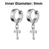 1Pair Punk Lock Lightning Chain Feather Leaf Stainless Steel Male Woman's Piercing Hoop Earring for Man Jewelry Vintage - Image 24