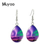 Northern Lights Tear drop Earring Aurora Borealis Fish hook Earrings Glass Cabochon Jewelry Handmade Items - Image 4