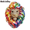 Noble Lion Brooches For Women Unisex 2-color Rhinestone Enamel Zodiac Sign Leo Lion Animal Party Office Brooch Pins - Image 2