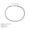 Silver Color Rope Chain Link Anklets for Women, Stainless Steel Foot Accessory, Summer Beach Barefoot Sandals Bracelet - Image 9