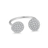 Silver CZ Pave Disc Jewelry Set Adjustable Earrings Necklace Bracelet Ring, Women Jewelry - Image 10