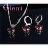 Silver Pendant Necklace Earrings For Women Engagement Jewelry Set Austrian Crystal - Image 3