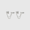 Crmya Initial Chain Stud Earrings for Women Piercing Zirconia Gold-plated Small Stud Earring Women Vacation Jewelry Accessories - Image 4