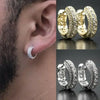 Hip Hop Round Hoop Earrings for Men Crystal Cubic Zirconia Versatile Male Jewelry Circle Earring Gift - Image 1