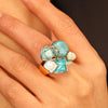 Multicolor Drip Oil Geometic Rings for Women Accessories Elastic Adjustable Gold Color Ring Party Jewelry Gift - Image 2