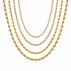 3mm Width 45cm/50cm/55cm/60cm Stainless Steel Rope Chains Necklace Women Men Accessories Gold Color Collars Basic Gift - Image 2