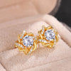 Dainty Gold Color Cubic Zirconia Stud Earrings for Women Contracted Design Bridal Wedding Earrings Jewelry - Image 4