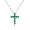 Hecheng, Crystal Shiny Zirconia Cubic Zircon Necklace Pendant Cross Jesus Christ Gold Colour Jewelry Gift for Women - Image 2
