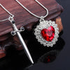 A Set Red Heart and Sword Couple Necklace Collarbone Chain Sword Necklace Accessories for Women Gift - Image 2
