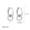 Stainless Steel Vintage Double Circle Round Zircon Dangle Earrings Gold Plated Twist Huggie Hoops Ear Buckle Jewelry - Image 9