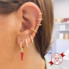 Yellow Red Small Chili Hoop Earrings For Women Girl Creative Silver Ear Buckle Earrings Gifts Female Jewelry - Image 3
