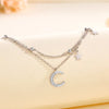 Silver Zircon Bracelets For Women Elegant Double Layer Star Moon Bracelet Party Wedding Anniversary Jewelry Gifts - Image 6