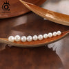 Orsa Jewels Minimalism 1 Pair Freshwater Pearl Ear Stud Pearls Stud Earrings Silver Round Pearl Ear Stud - Image 6